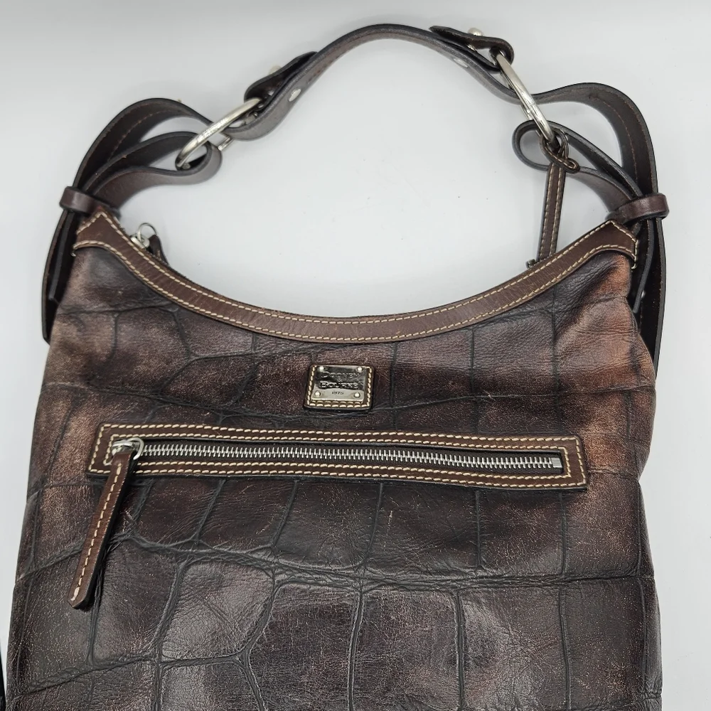 Dooney & Bourke Brown Denison hobo Embossed Leather Purse With Bag